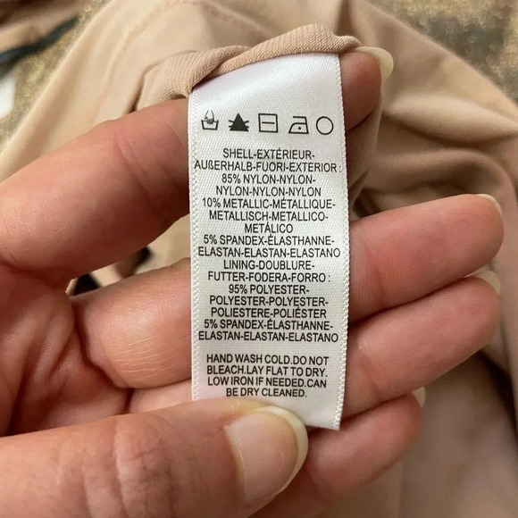 DRESS THE POPULATION Gold/Teal Riley Plunge Neck Mini Dress Size 1X Holiday - Picture 4 of 11